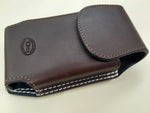 Brown Custom Leather Cell Phone Case/Holster for Belt. With EMF radiation protection. Magnetic Closure