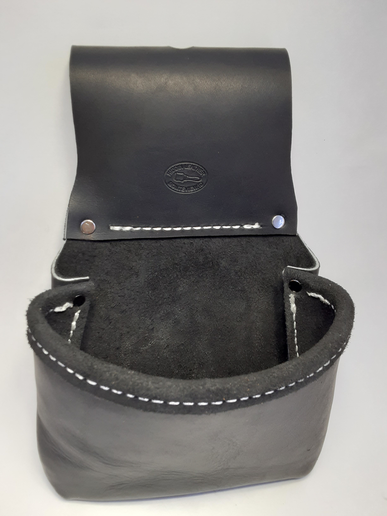 Black Leather Belt Pouch (one)