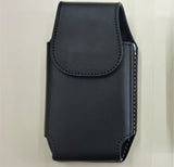 Black Custom Leather Cell Phone Case/Holster for Belt. With EMF radiation protection. Magnetic Closure
