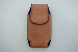 Tan Custom Leather Cell Phone Case/Holster for Belt. With EMF radiation protection. Magnetic Closure